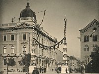 Slavoluk povodom dolaska cara i kralja Franje Josipa na otvorenje zgrade Hrvatskog narodnog kazališta 15. listopada 1895. godine, Frankopanska ulica